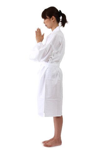 滝行用 着用白衣(無地タイプ) 男女兼用 様々な修行に使用できます【お遍路用品/巡礼用品】 (M)