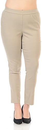 Women's Plus Size Harem Stretchy Casual Comfort Jegging Pants (3X, Khaki)
