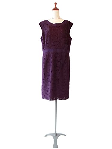 ワンピース ノースリーブ 紫 クローシェ ポリエステル ＸＬサイズ レディース ELLEN TRACY ( エレントレイシー )１点物 株式会社キングアンドクイーン