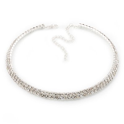 silver choker necklace swarovski