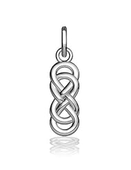 Small Thick Double Infinity Symbol Charm, Best Friends Forever Charm, Sisters Charm, 4.5mmx11.5mm in Sterling Silver