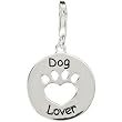 Heart U Back Sterling Silver Dog Lover Paw Charm