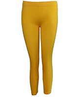 Yellow Seamless Capri Leggings Three Quarter Length