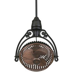 Old Havana Ceiling Fan in Antique Copper with Ceiling Mount Finish Black