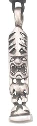Indian Style Chief Totem Pole Pewter Pendant Necklace