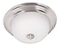 Kenroy Home 80366BS Triomphe Two-Light Flush mount Light With 10-Inch White Glass Shade - Incandescent, Brushed Steel