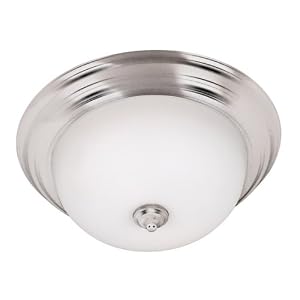 Kenroy Home 80366BS Triomphe Two-Light Flush mount Light With 10-Inch White Glass Shade -... by Kenroy Home