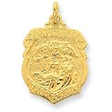 24k Gold-plated Sterling Silver Saint Michael Badge Medal
