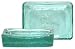 Spanish Recycled Green Glass Soap Dish 5"x3.5"x1" Set of 2