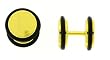 Anodized Yellow Stainless Steel Fake Plug - 8mm - 16G wire - Sold as a Pair