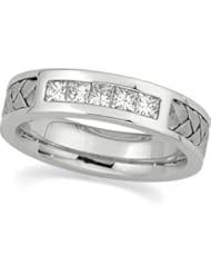 Jewelplus 6mm Hand Woven Diamond Duo Band 14K White 7/8Ctw Gents Size 11