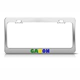 Gabon Flag Country license plate frame Stainless Metal Tag Holder