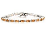 14k White Gold Diamond and Citrine Bracelet