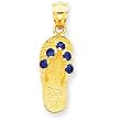 14K September/CZ Birthstone Flip Flop Pendant