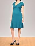 A Pea in the Pod Collection: Velvet Short Sleeve Faux Wrap Maternity Dress