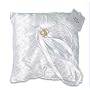 WHITE Wedding RING Bearer PILLOW Satin RIBBON rings