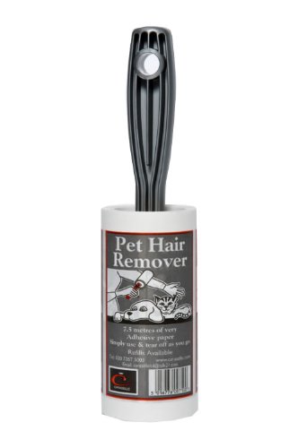 Pet Hair Remover Sticky Roller Brush 7.5metres long roll of sticky paper with adhesive surface which can be torn off & thrown away once used. Designed for removing lint, dust & animal hair from clothes & upholstery