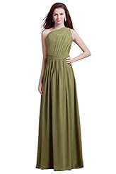 Chiffon One Shoulder Evening Dress/Bridesmaid Dress/Mother-of-the-Bride Dress/Prom Dress 