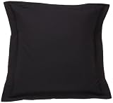 Fresh Ideas Tailored Poplin Pillow Sham Euro, Black