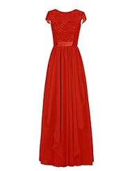 A-line Chiffon Cap Sleeves Jeweled Lace 2015 Evening Dress/Bridesmaid Dress 