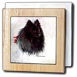 Dogs Pomeranian - Black Pomeranian - Tile Napkin Holders