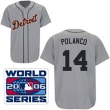 Detroit Tigers Replica Placido Polanco Road Jersey W/2006 World Series Patch Xx Large