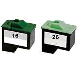 2 Pack No. 16 26 Remanufactured Ink for Lexmark X75 X1150 X1185 X1270 X2250 Z13 Z23 Z25 Z33 Z35 Z515 Z605 Z615