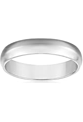 Men's 10k White Gold Traditional Plain Wedding Band (4 mm)