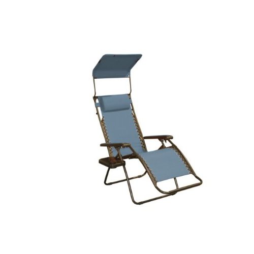 Gravity Free Recliner with Sun Shade and Drink Tray