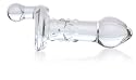 Don Wand Glass Pleasure Plug with Crank, Nubby, Clear Melon