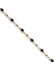 14k Diamond And Sapphire Oval Bracelet