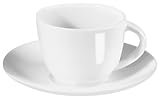 ASA-Selection A Table 2-1/4-Ounce White Bone China Espresso Cup and Saucer, Set of 4