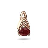14k Rose Gold Oval Genuine Ruby Celtic Knot Pendant