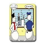 Londons Times Famous People Places Books Cartoons - Snowman Police Line-up - Light Switch Covers - 2 plug outlet cover