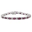 14K White Gold Ruby and Diamond Bracelet