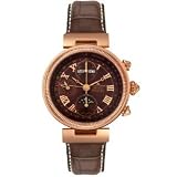 JACQUES LEMANS Mens Automatic Chronograph Rose gold plated Alligator Strap 916R-ABT02C by Jacques Lemans