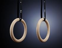 Hot Sale Elite EXF Wood Gymnastic Olympic Rings for Crossfit - Pair (Free Shipping & Numbered Straps)