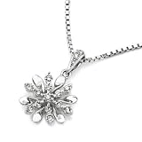 18K/750 White Gold Gothic Style 3 Stone Dangling Diamonds Pendant W/925 Sterling Silver Chain 16" (0.25 carats, G-H color, VS2-SI1 Clarity)