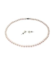 Blue Pearls - Cultured Pearl Necklace and Earrings Set - BPS 1070 O