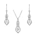 Tressa Sterling Silver Hanging CZ Necklace and Earring Set