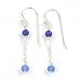  : BARSE DAINTY ROUND BLUE AGATE STERLING SILVER FRENCHWIRE EARRINGS
