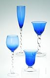 (1) WATER FOOTED ADRIANA COBALT GOBLET/GLASS