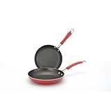 KitchenAid Aluminum Nonstick 9-Inch and 11-1/2-Inch Skillets Twin Pack, Red