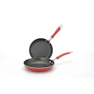 KitchenAid Porcelain Enamel Nonstick 9-Inch and 11-1/2-Inch Skillet Twin Pack Red