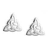 Sterling Silver Fancy Trinity Knot Stud Earrings - Made in Ireland