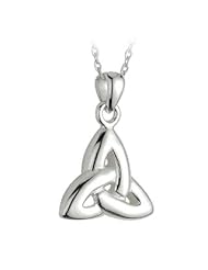 [CJS44132] Sterling Silver Double Sided Trinity Knot Pendant On A Chain