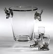 Stags Head Pewter & Glass Ice Bucket