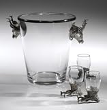 Stags Head Pewter & Glass Ice Bucket