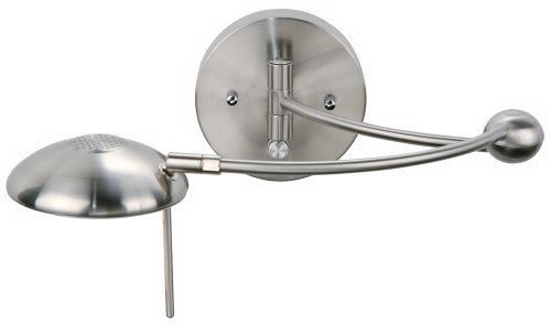 Nickel Halogen Plug-In Swing Arm Wall Lamp