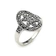 Oval And Flower Marcasite Ring